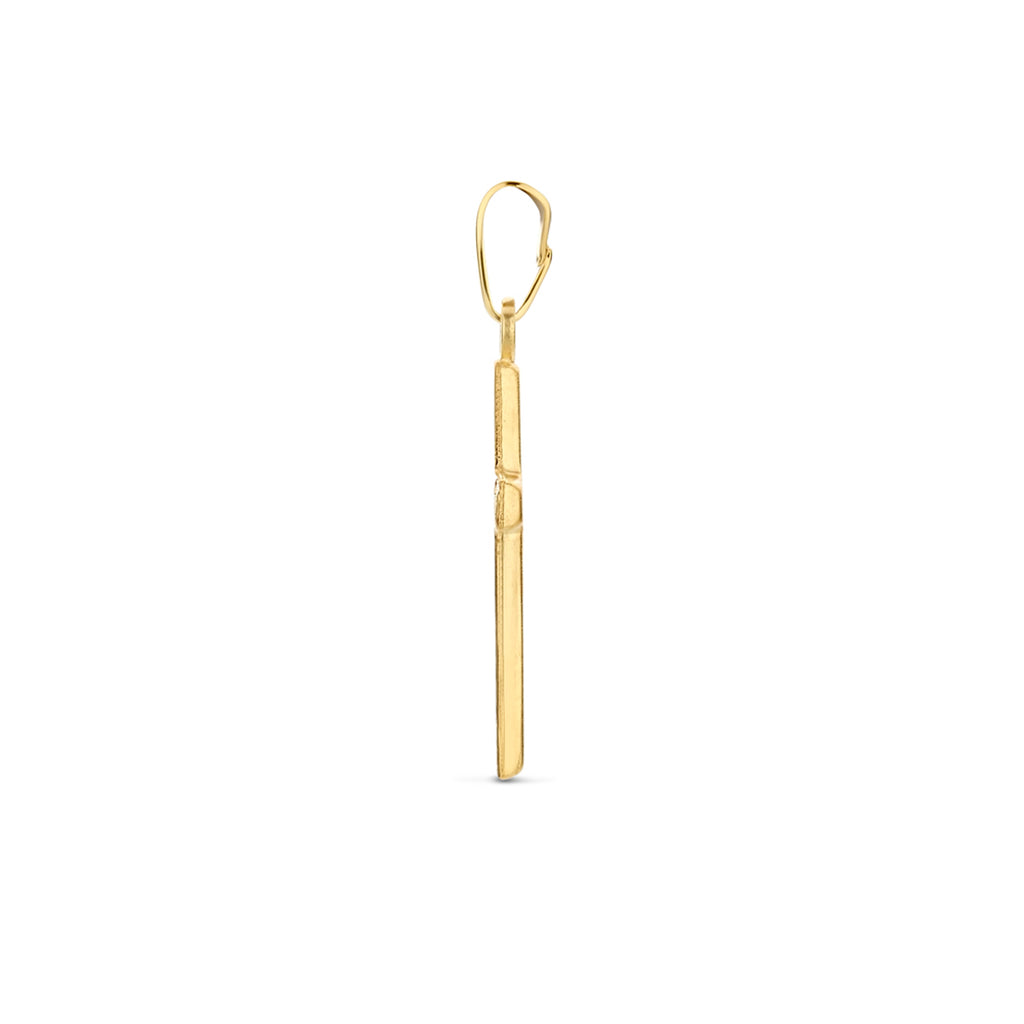 9k hanger kruis gehamerd 18,5 mm 9K geel