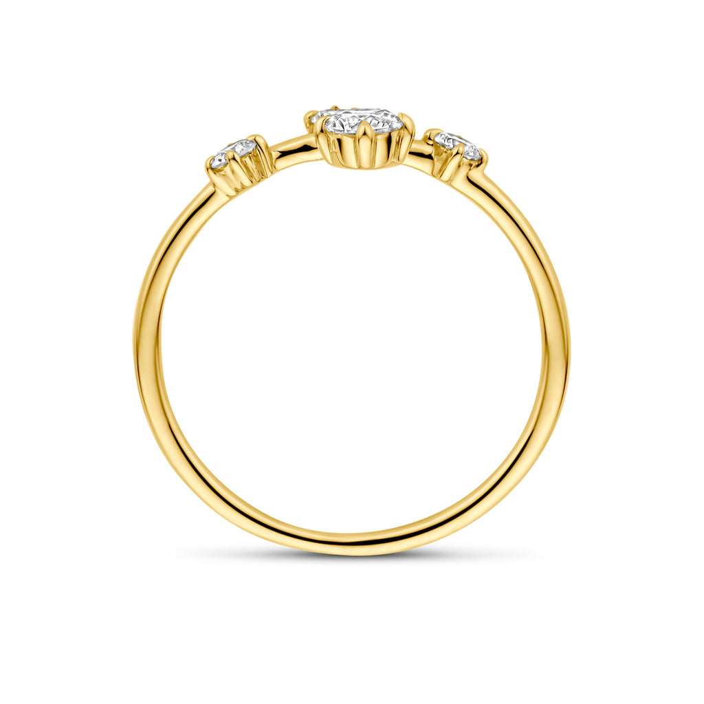 ring lab grown diamant 0.33ct h si 14K geelgoud