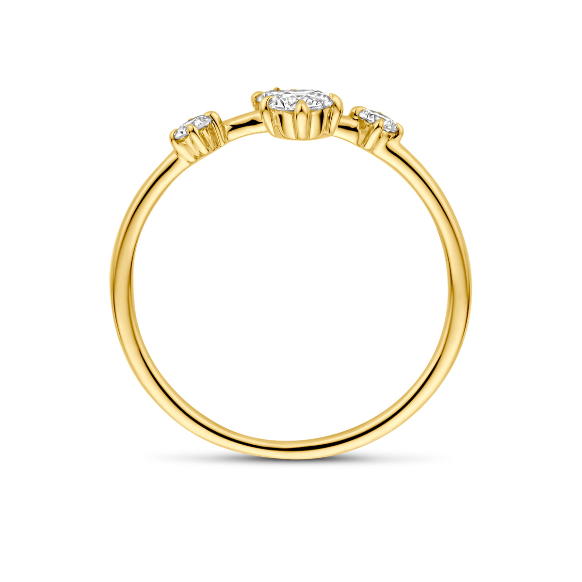 ring lab grown diamant 0.33ct h si 14K geelgoud