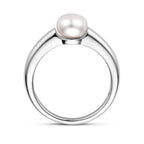Ring Perle Silber rhodiniert