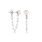 Ohrstecker Perle 6,5 mm Silber rhodiniert