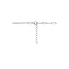 collier paperclip vierkante buis 2,3 mm 41 + 4 cm zilver gerhodineerd
