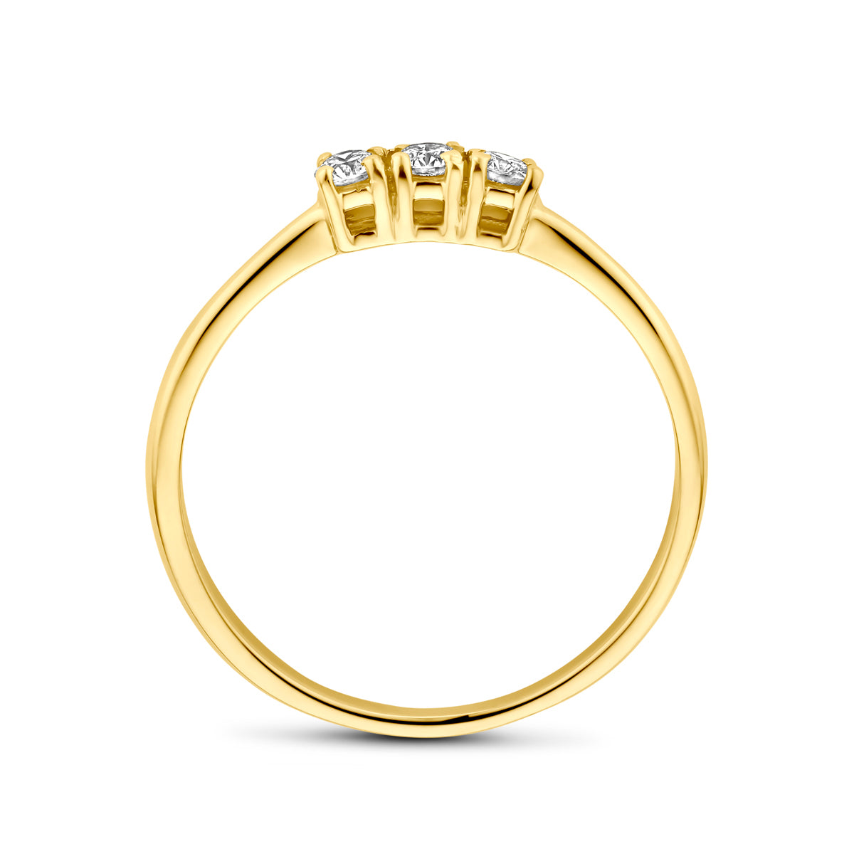 ring diamant 0.15ct h si 18K geelgoud