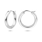 oorringen 21 mm zilver gerhodineerd