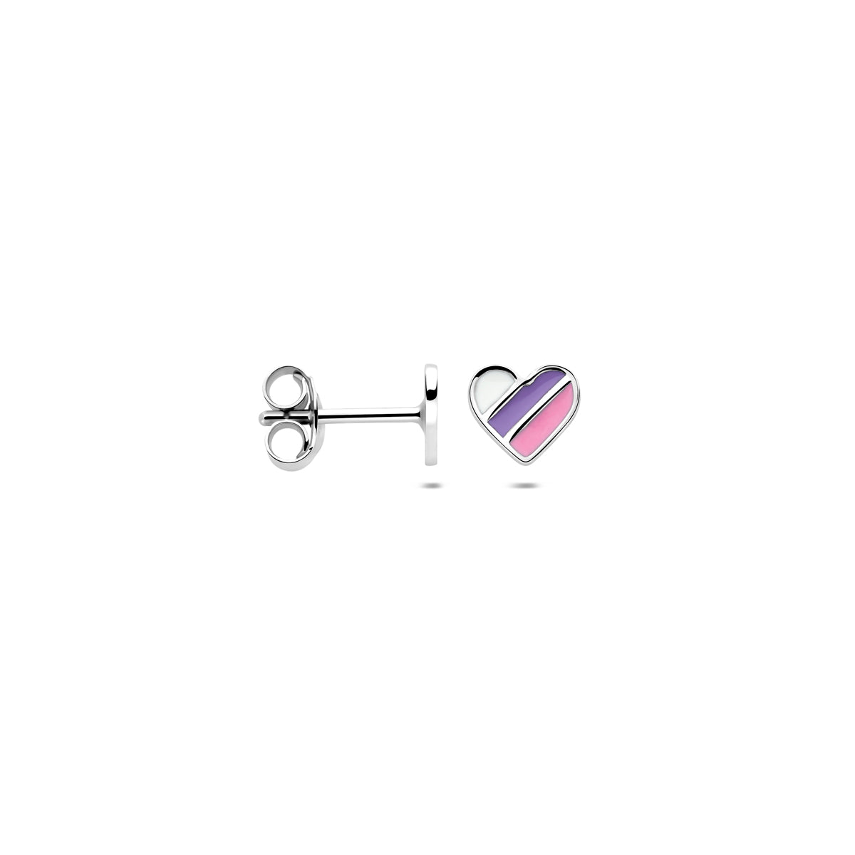 Ohrstecker Emaille Herzchen 5,5 mm rhodiniertes Silber