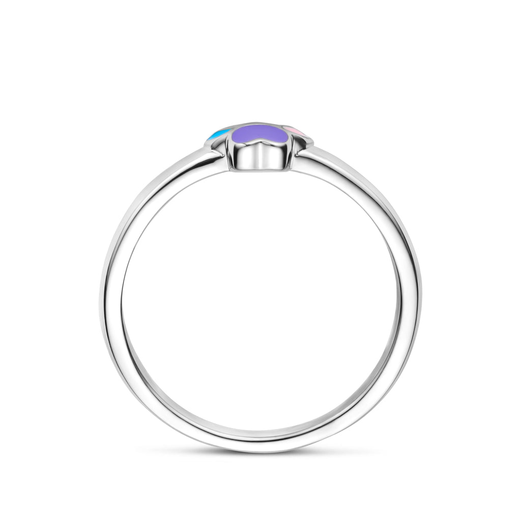 Ring Emaille Hundepfote rhodiniert