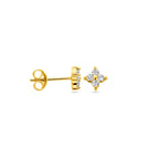 Ohrstecker Blume Zirkonia 1 Mikron Silber vergoldet (gelb)