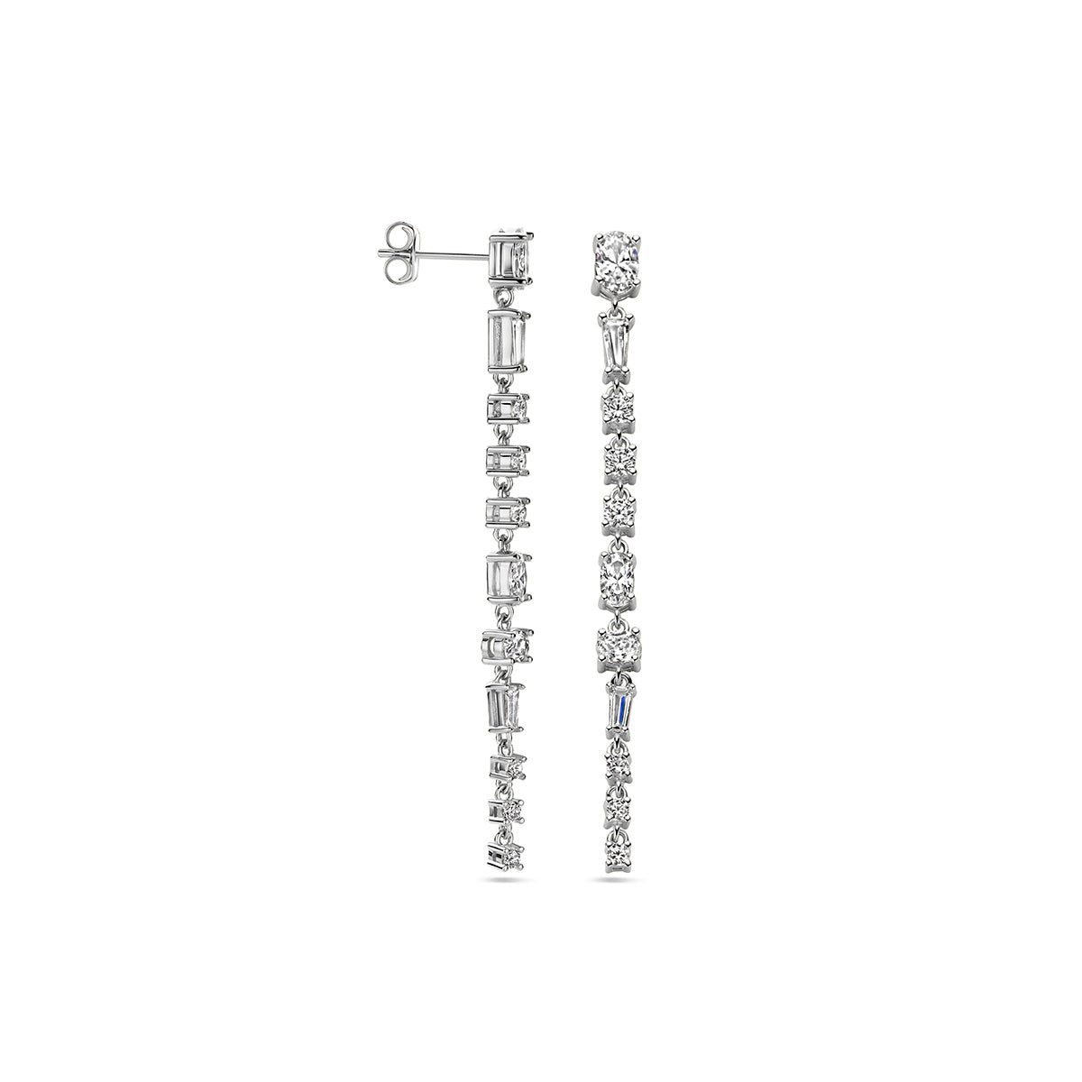 oorhangers zirkonia zilver gerhodineerd