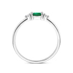 Ring aus weißem und grünem Zirkonia, Silber rhodiniert