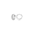 klapoorringen zirkonia 13 mm zilver gerhodineerd