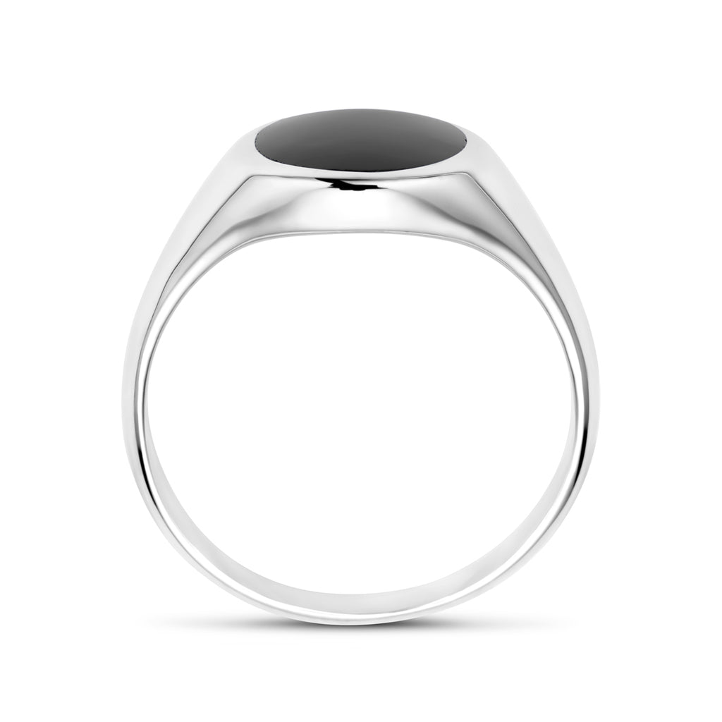 Ring Onyx Silber rhodiniert