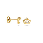 oorknoppen kroon zirkonia  6,5 mm 1 micron zilver verguld (geel)