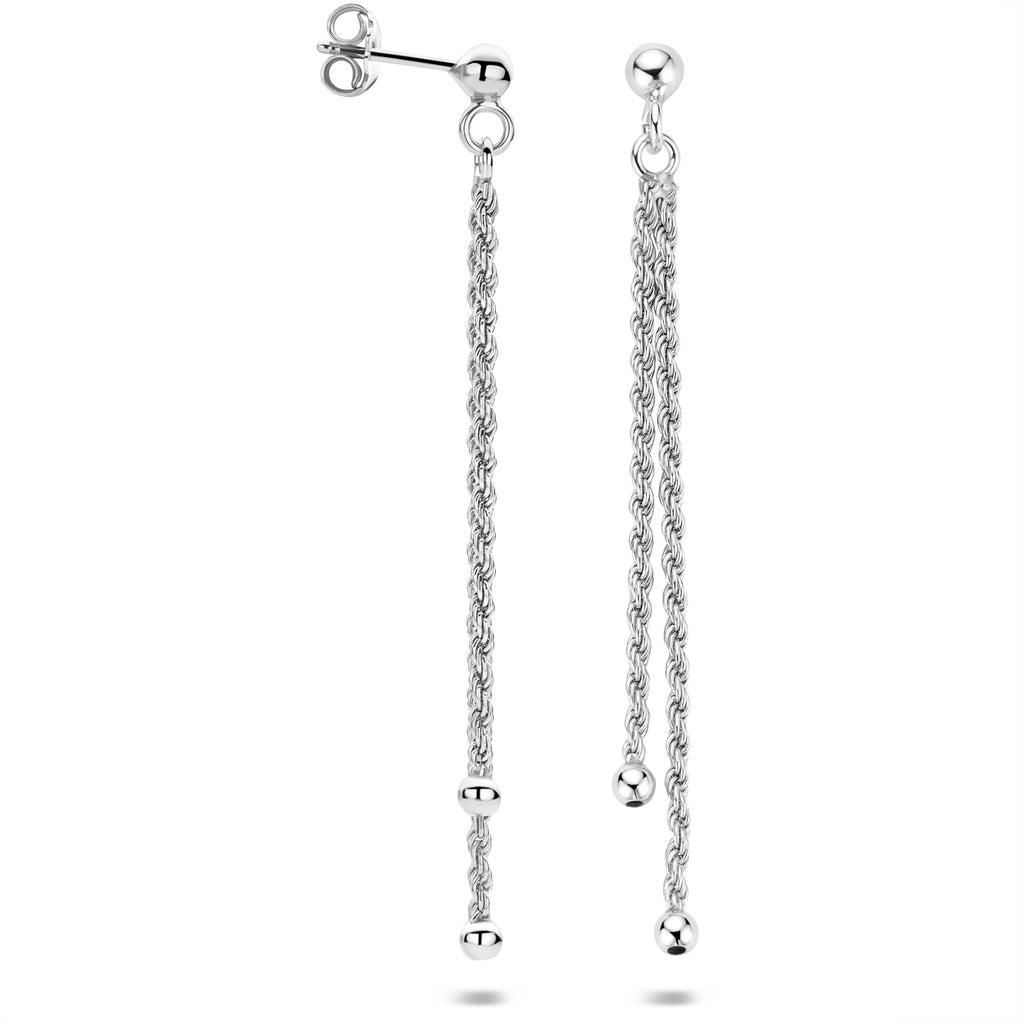 oorhangers schakel 64 mm zilver gerhodineerd