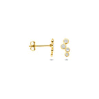 Ohrstecker Zirkonia 9,5 mm 14K Gelbgold