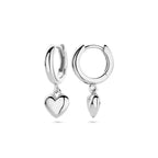 Klappcreolen Herz 18 mm rhodiniertes Silber