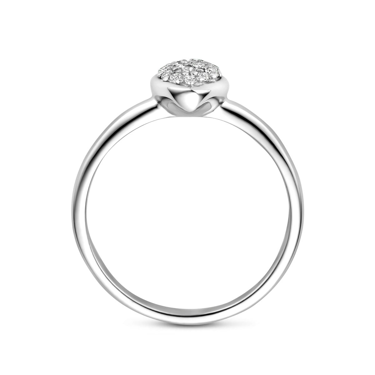 Ring Tropfen Zirkonia Silber rhodiniert
