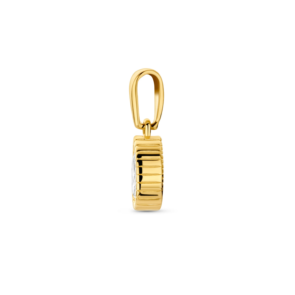 Anhänger Zirkonia 14 mm 14K Gelbgold