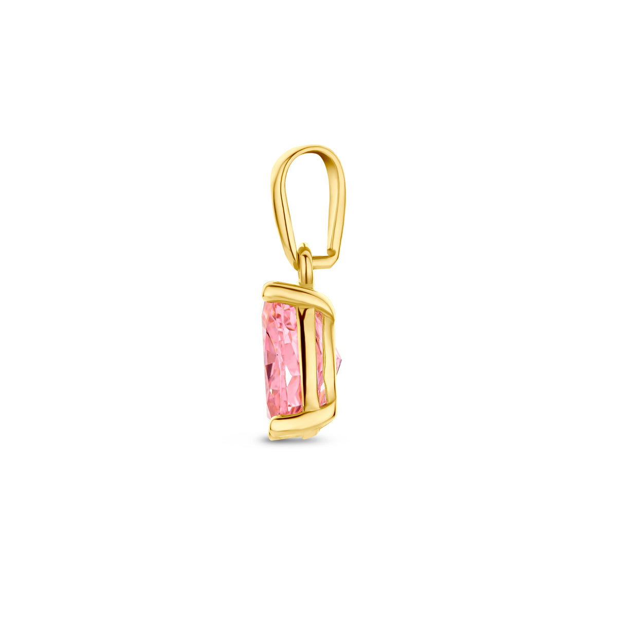 hanger padparadscha zirkonia 13 mm 14K geelgoud