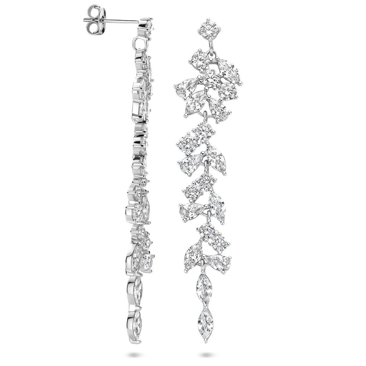 oorhangers zirkonia 60 mm zilver gerhodineerd