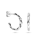 Steckerohrringe gedreht 18,5 mm rhodiniertes Silber