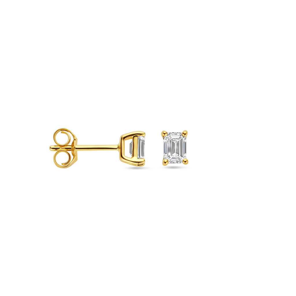 oorknoppen lab grown diamant 0.50ct (2x 0.25ct) h si 4,5 mm 14K geelgoud