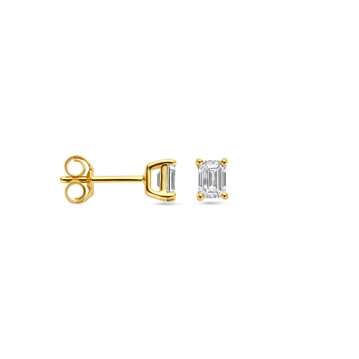 oorknoppen lab grown diamant 0.50ct (2x 0.25ct) h si 4,5 mm 14K geelgoud
