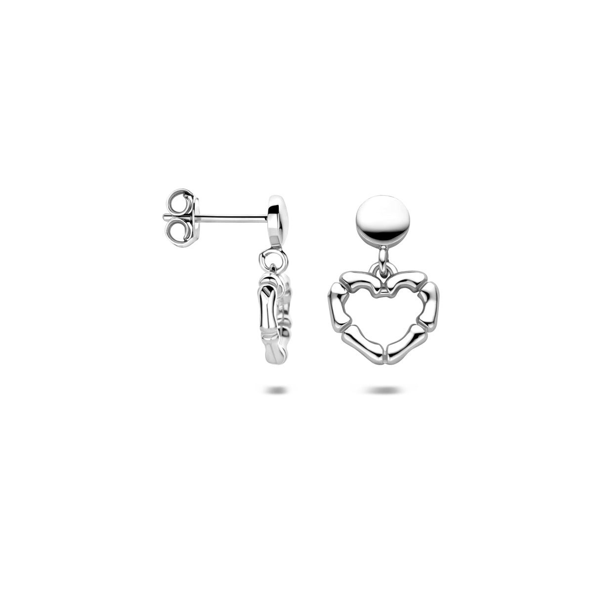 Ohrhänger Herzchen 16,5 mm Silber rhodiniert