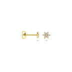 9k oorknoppen zirkonia 4,5 mm 9K geel