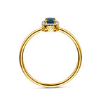 ring saffier en diamant 0.05ct h si 14K geelgoud