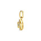 hanger groen amethist en lab grown diamant 0.08ct f vs 7 mm 14K geelgoud