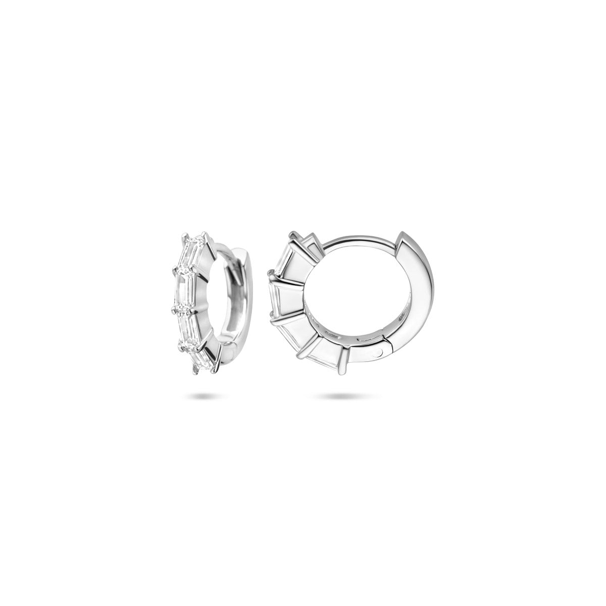 klapoorringen zirkonia 11.5 mm zilver gerhodineerd