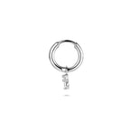 Ohrring Zirkonia pro Stück 13 mm Silber rhodiniert