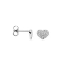 Ohrstecker Herzchen Zirkonia 6,5 mm Silber rhodiniert