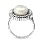 Ring Perle Silber rhodiniert