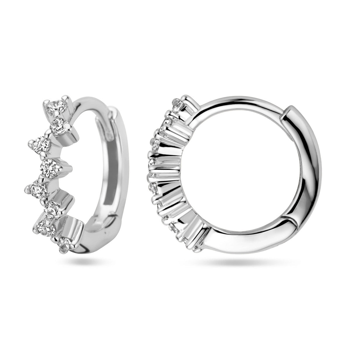 klapoorringen zirkonia zilver gerhodineerd