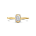 ring zirkonia halo 14K geelgoud