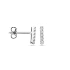oorknoppen balkje zirkonia 8 mm zilver gerhodineerd