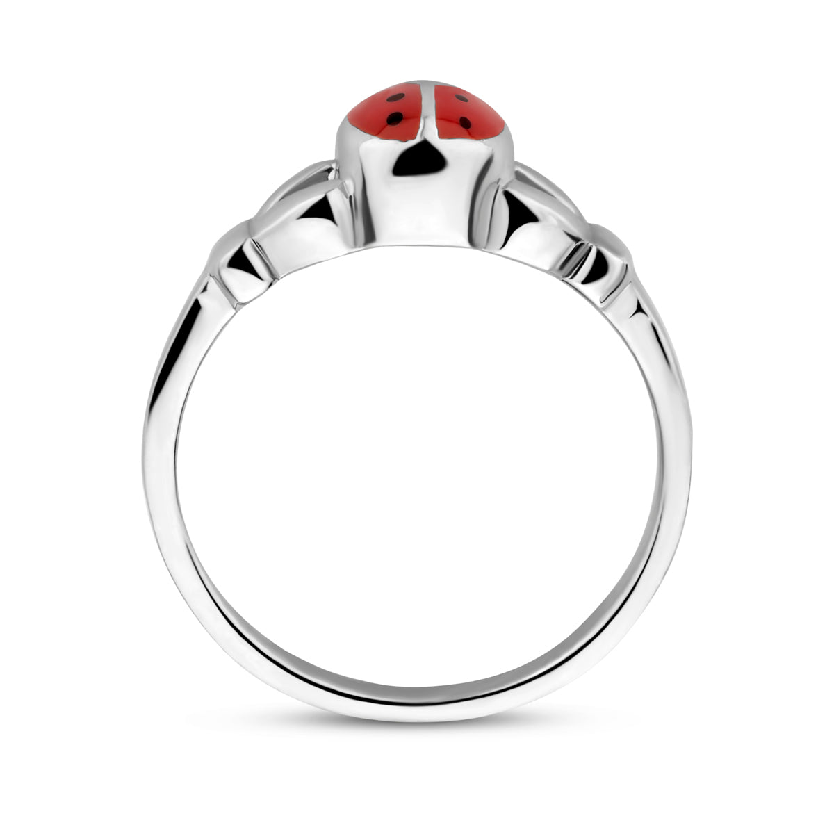 Ring Marienkäfer Emaille Silber rhodiniert