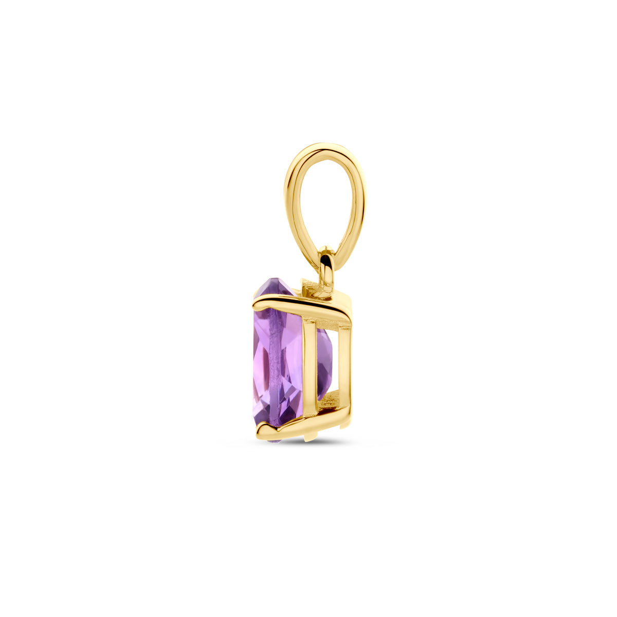 hanger amethist 14K geelgoud