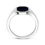 Siegelring aus massivem Onyx Silber weiß