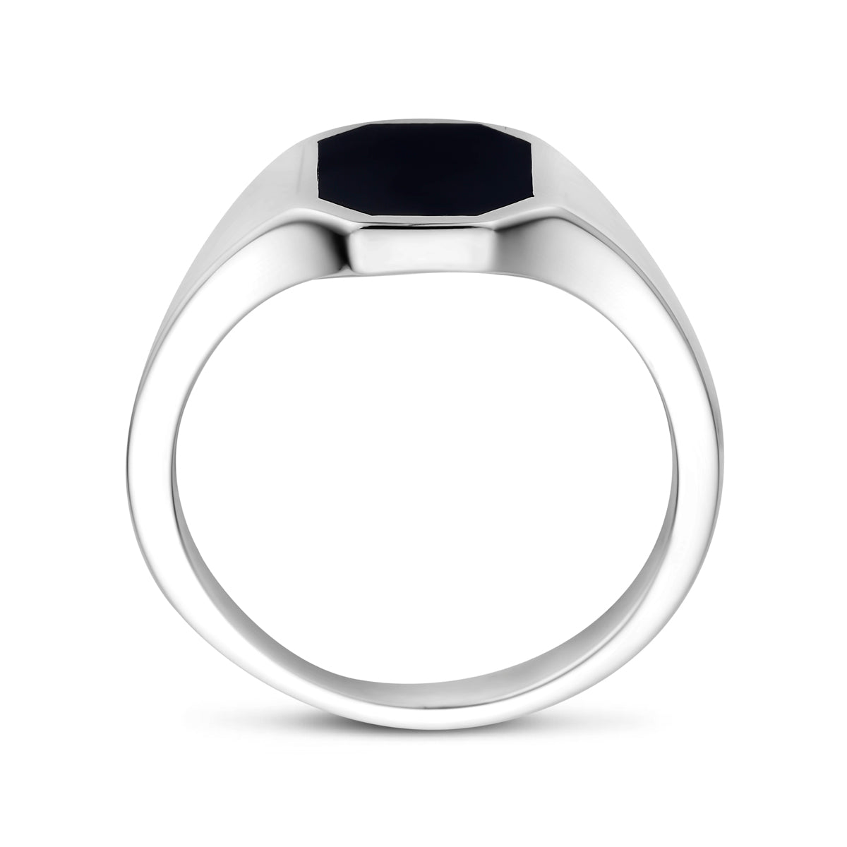 Siegelring aus massivem Onyx Silber weiß