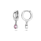 klapoorringen zirkonia 18 mm zilver gerhodineerd - druppel/komma/pegel