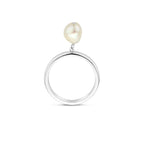 Ring Perle Silber rhodiniert