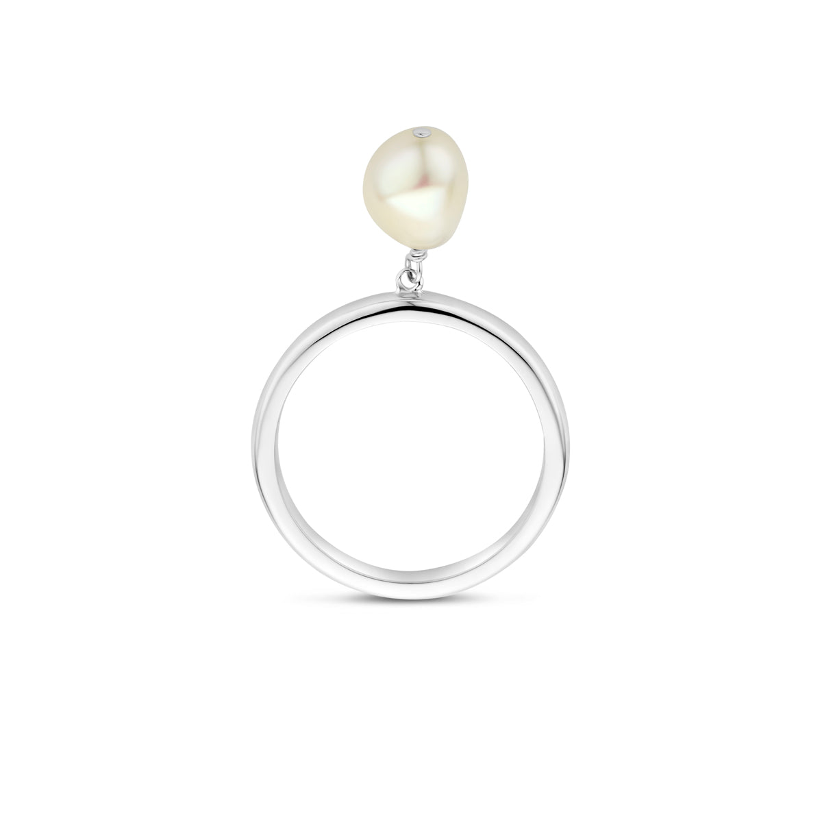 Ring Perle Silber rhodiniert