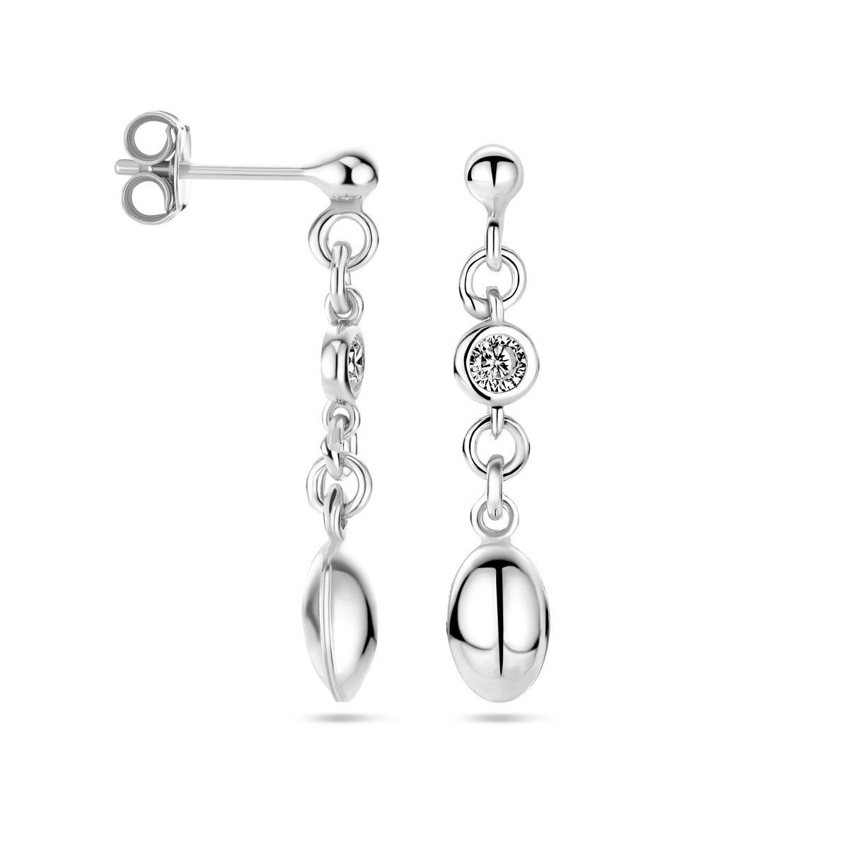 oorhangers zirkonia zilver gerhodineerd