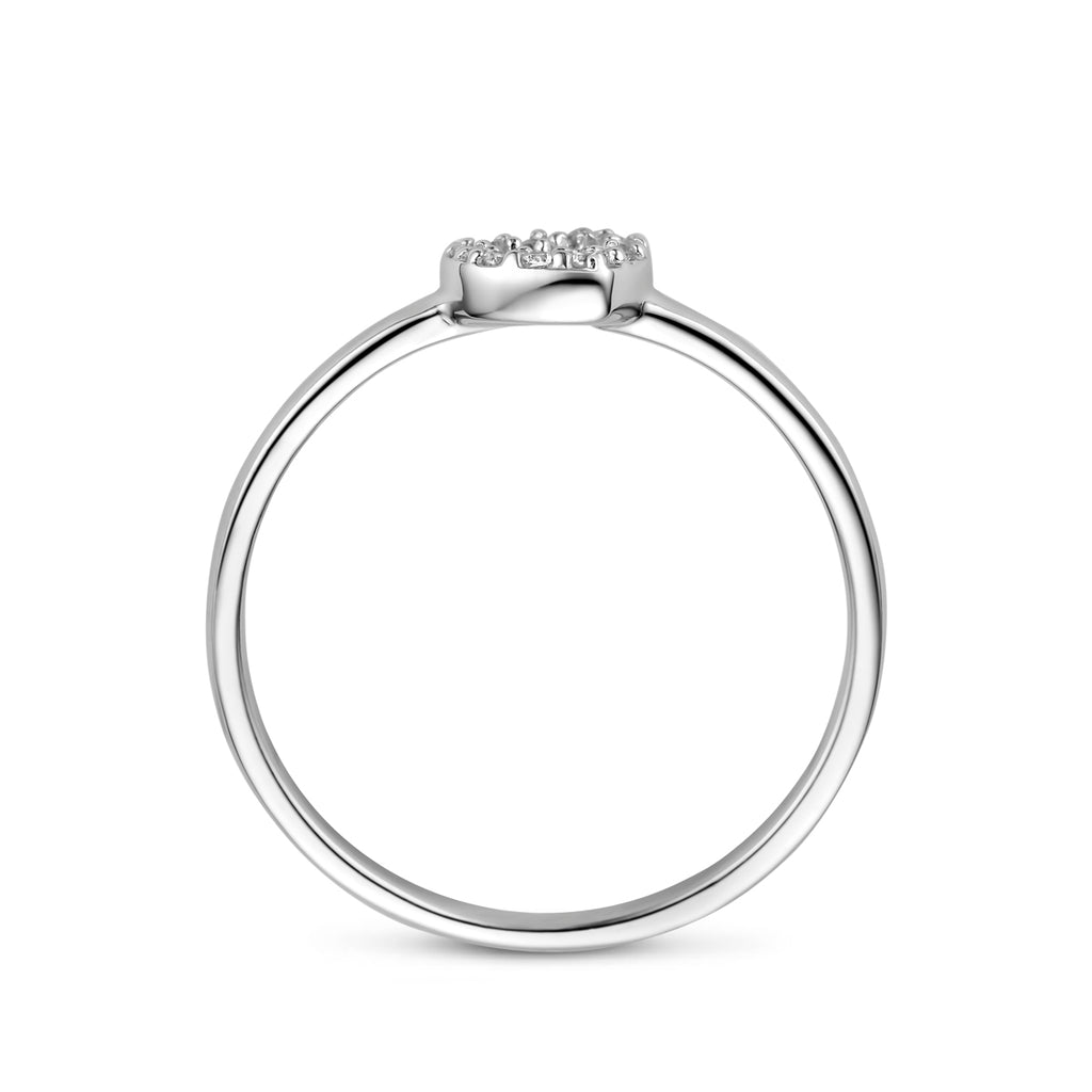 ring hartje zirkonia zilver gerhodineerd