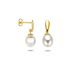 9k oorhangers parel 19 mm 9K geel