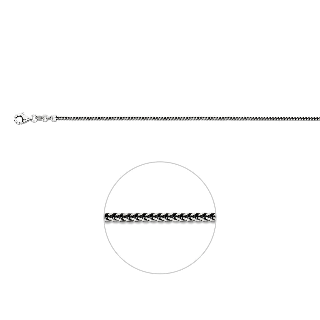 Halskette Oxi Fuchsschwanz 1,6 mm Silber oxidiert