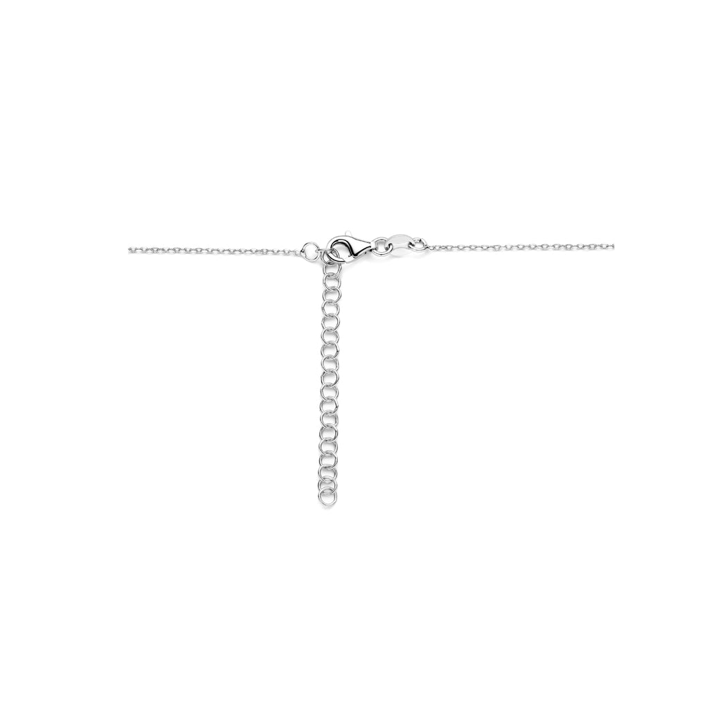 collier love 41 + 5 cm zilver gerhodineerd