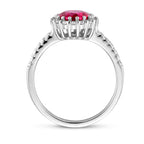 Ring Zirkonia Korund Halo Silber rhodiniert